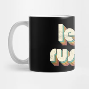 Retro Vintage Rainbow Leon Letters Distressed Style Mug